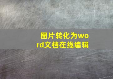 图片转化为word文档在线编辑