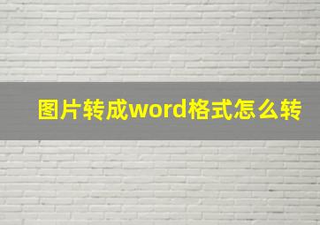 图片转成word格式怎么转