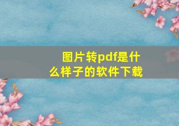 图片转pdf是什么样子的软件下载