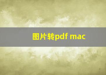 图片转pdf mac