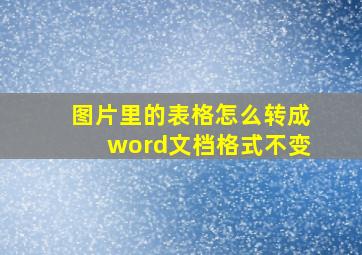 图片里的表格怎么转成word文档格式不变