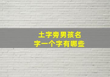 土字旁男孩名字一个字有哪些