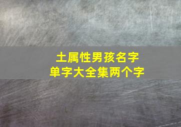 土属性男孩名字单字大全集两个字