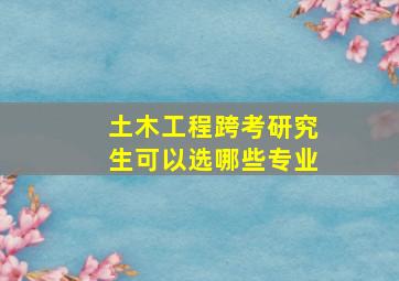 土木工程跨考研究生可以选哪些专业