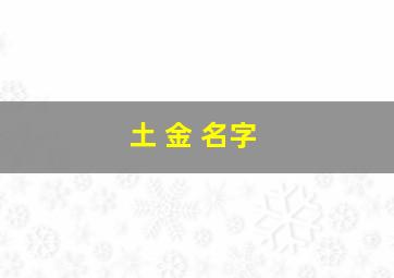 土 金 名字