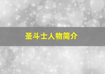 圣斗士人物简介