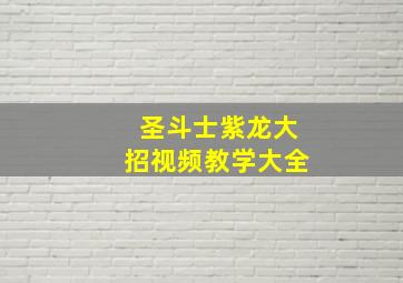 圣斗士紫龙大招视频教学大全