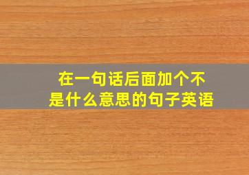 在一句话后面加个不是什么意思的句子英语