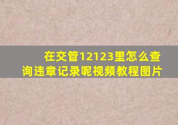 在交管12123里怎么查询违章记录呢视频教程图片