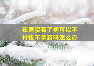 在医院看了病可以不付钱不拿药吗怎么办