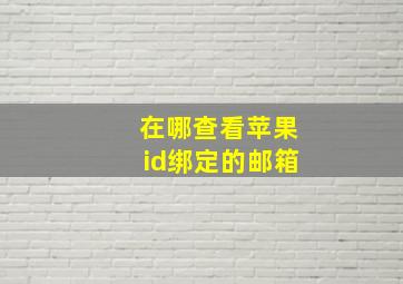 在哪查看苹果id绑定的邮箱