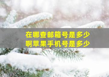 在哪查邮箱号是多少啊苹果手机号是多少