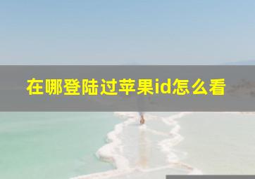 在哪登陆过苹果id怎么看