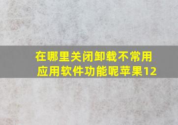 在哪里关闭卸载不常用应用软件功能呢苹果12