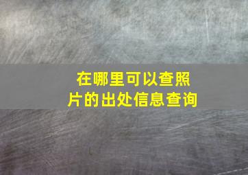 在哪里可以查照片的出处信息查询