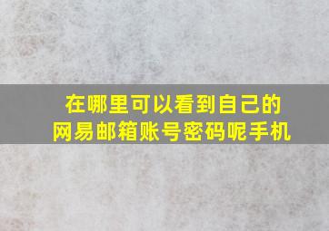 在哪里可以看到自己的网易邮箱账号密码呢手机