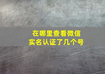 在哪里查看微信实名认证了几个号