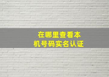 在哪里查看本机号码实名认证