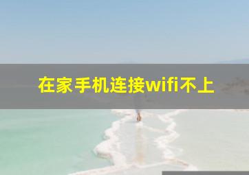 在家手机连接wifi不上