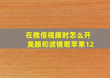 在微信视频时怎么开美颜和滤镜呢苹果12