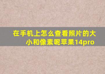 在手机上怎么查看照片的大小和像素呢苹果14pro