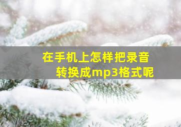 在手机上怎样把录音转换成mp3格式呢