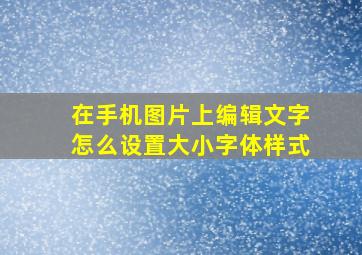 在手机图片上编辑文字怎么设置大小字体样式