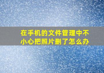 在手机的文件管理中不小心把照片删了怎么办