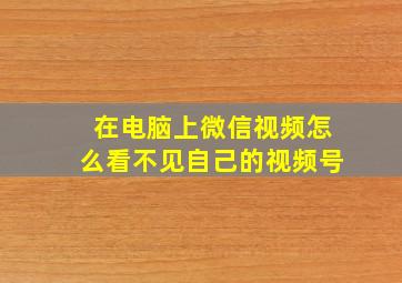 在电脑上微信视频怎么看不见自己的视频号