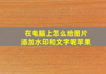 在电脑上怎么给图片添加水印和文字呢苹果