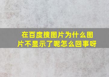 在百度搜图片为什么图片不显示了呢怎么回事呀