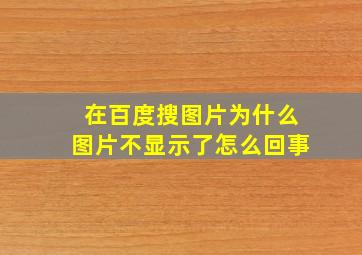 在百度搜图片为什么图片不显示了怎么回事