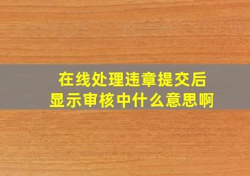 在线处理违章提交后显示审核中什么意思啊