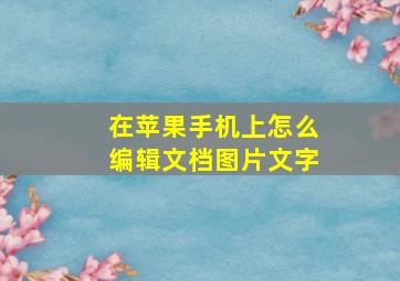 在苹果手机上怎么编辑文档图片文字