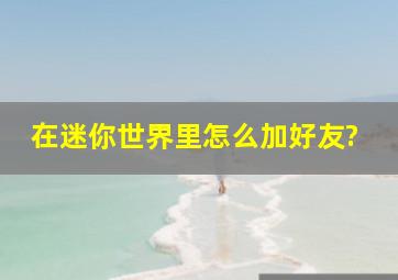 在迷你世界里怎么加好友?