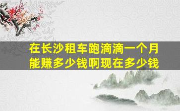 在长沙租车跑滴滴一个月能赚多少钱啊现在多少钱