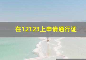 在12123上申请通行证