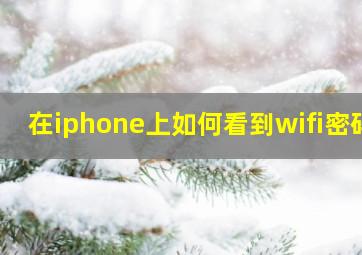 在iphone上如何看到wifi密码