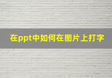 在ppt中如何在图片上打字