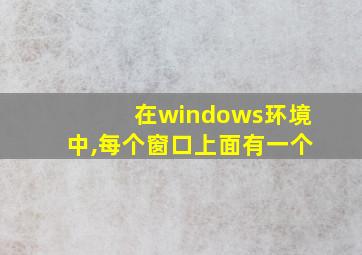 在windows环境中,每个窗口上面有一个