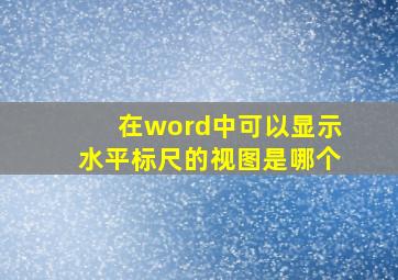 在word中可以显示水平标尺的视图是哪个