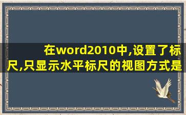 在word2010中,设置了标尺,只显示水平标尺的视图方式是