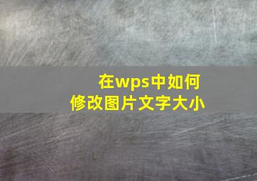 在wps中如何修改图片文字大小