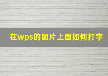 在wps的图片上面如何打字