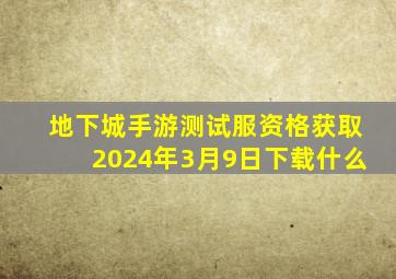 地下城手游测试服资格获取2024年3月9日下载什么