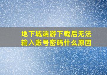 地下城端游下载后无法输入账号密码什么原因