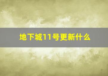 地下城11号更新什么