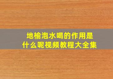 地榆泡水喝的作用是什么呢视频教程大全集