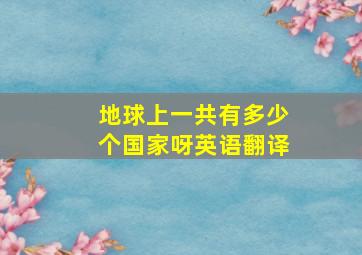 地球上一共有多少个国家呀英语翻译