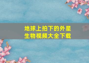 地球上拍下的外星生物视频大全下载